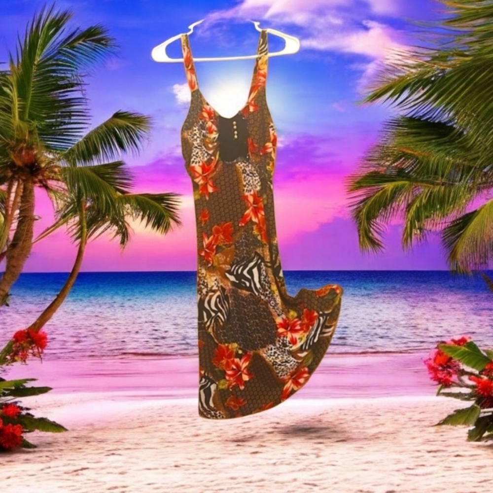 Floral Animal Print Dress size XL